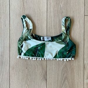 Beach Riot x Stone Cold Fox Pom Pom Swim Top in Lagoon